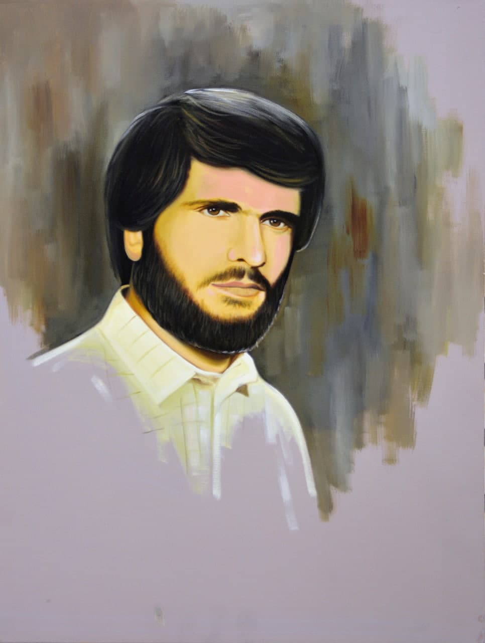 نقاشی چهره شهید علی اکبر کوهستانی